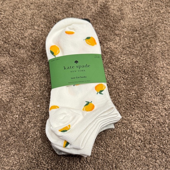 kate spade Accessories - Kate Spade White and Yellow Low Cut Socks